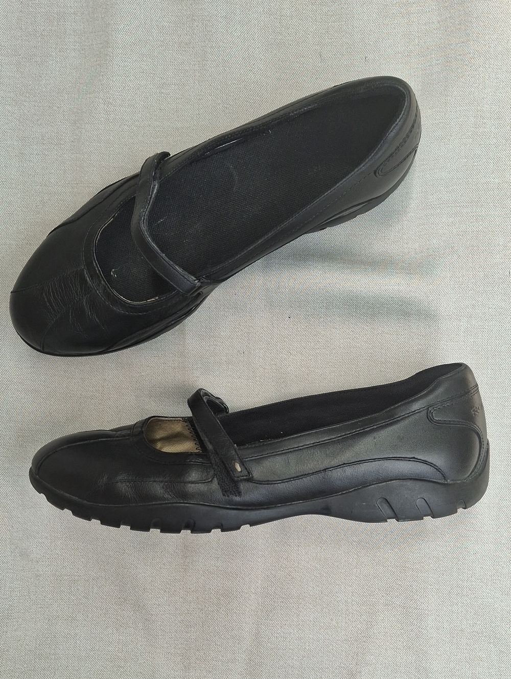 Rockport Black Leather Mary Jane Flats – Size 9W – Everyday Casual